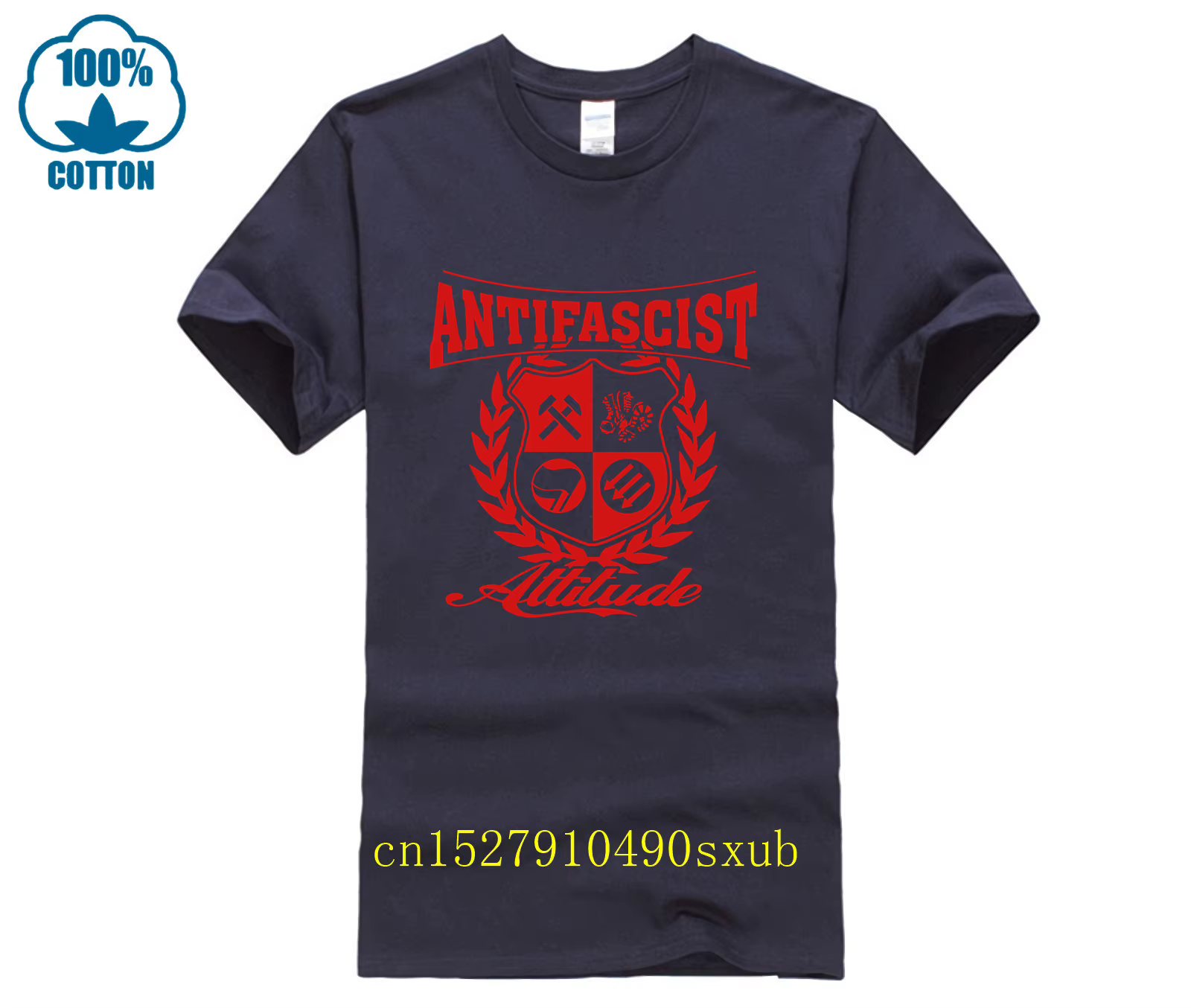 T-shirt col rond homme, décontracté et cool, à la mode, antifasciste