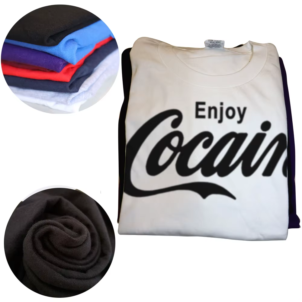 T-shirt à manches courtes en coton à col rond pour hommes