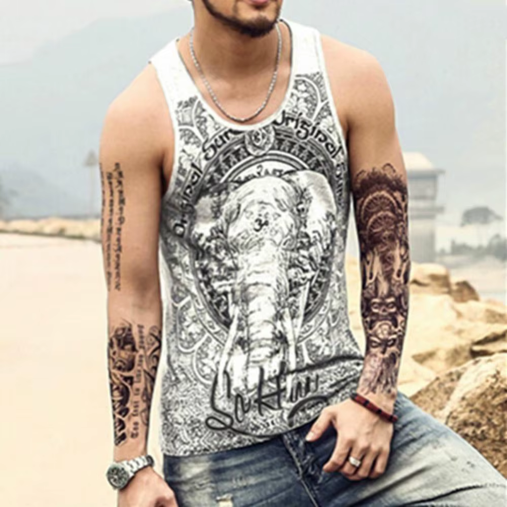 Gris hommes débardeur décontracté Fitness Singlets marque