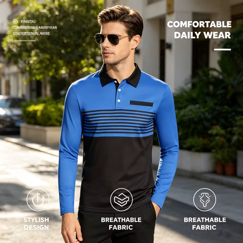Polo à manches longues pour homme