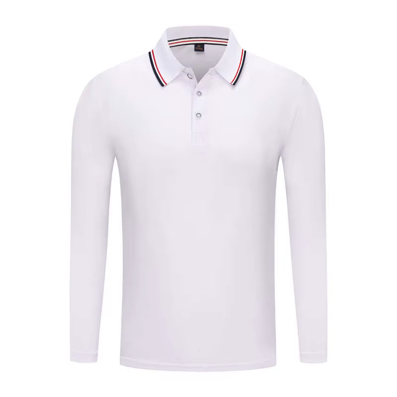 Polo en polyester à manches longues pour hommes et femmes