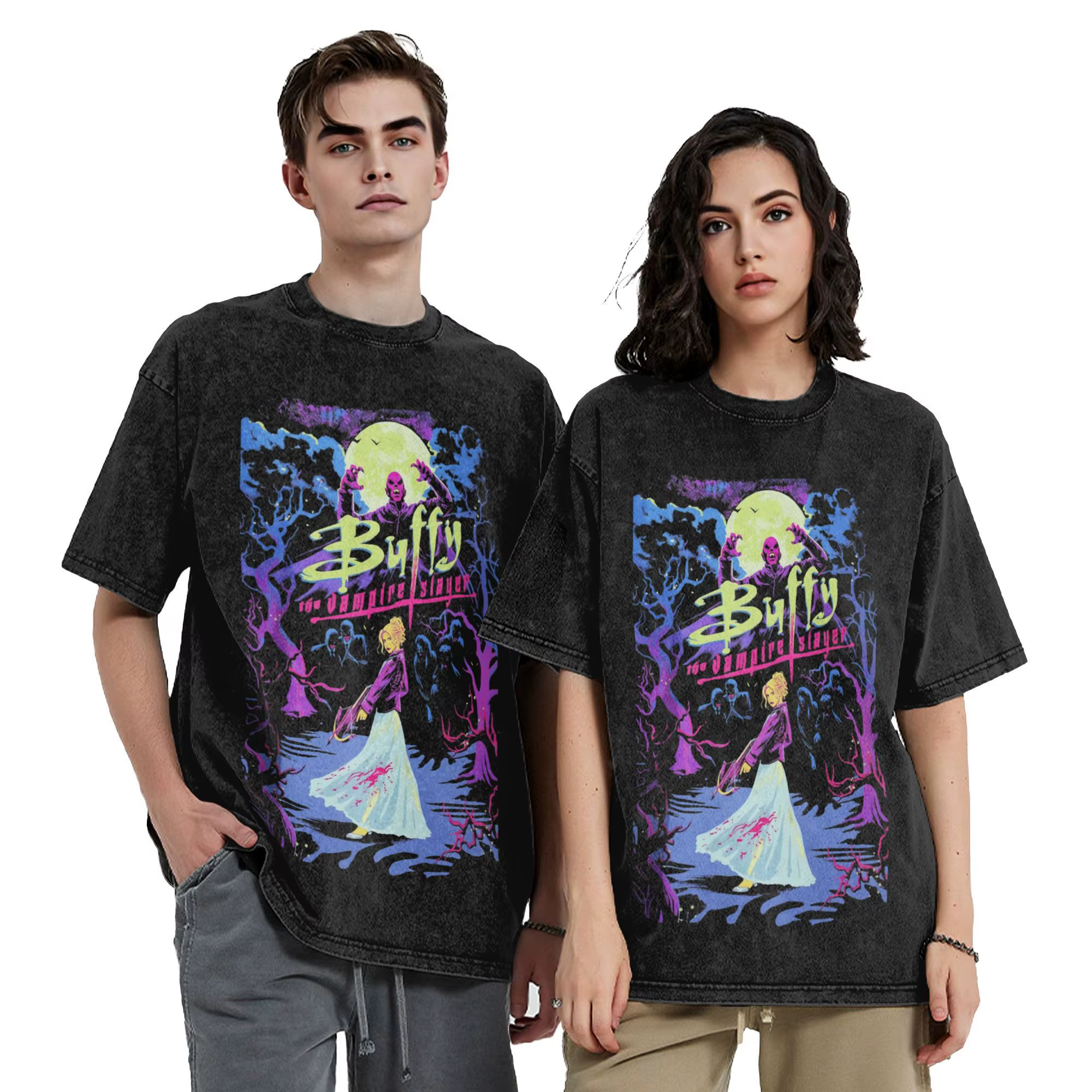 Buffy contre les vampires Slayers t-shirt Style Harajuku pour hommes femmes 100% coton t-shirts vêtements