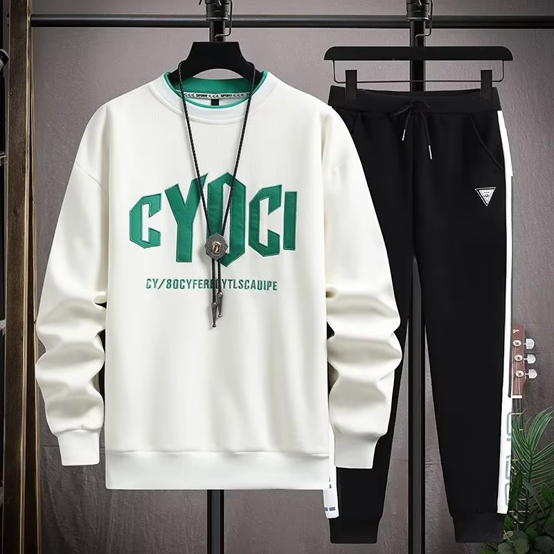 Ensemble t-shirt et pantalon blanc uni pour hommes