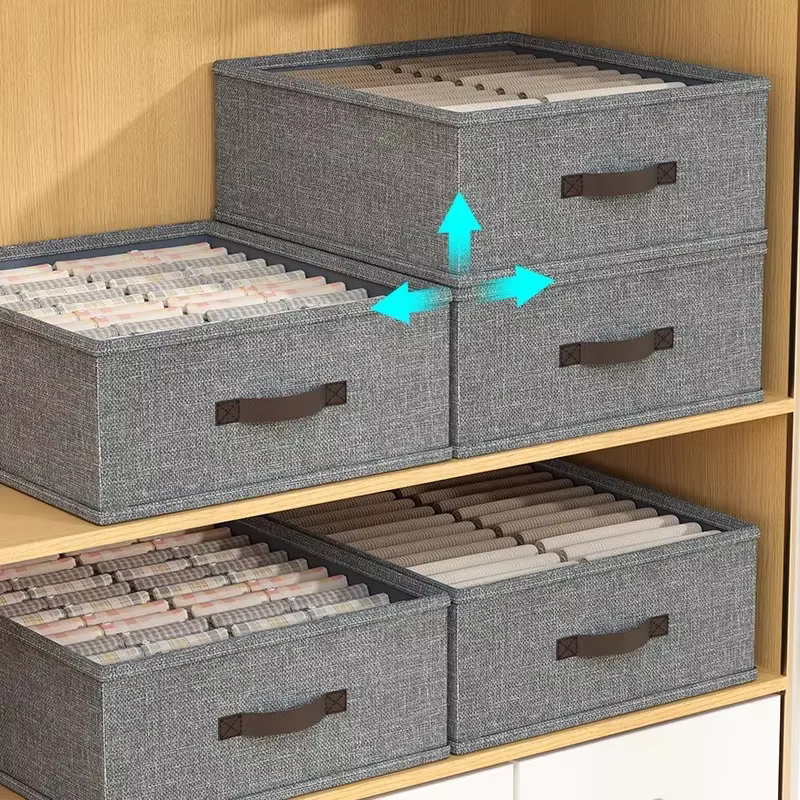 Organisateur de rangement pour vêtements de garde-robe, boîte de rangement épaissie pour pulls et t-shirts, boîte de rangement pour pantalons, organisateur de sous-vêtements et chaussettes pour la mai