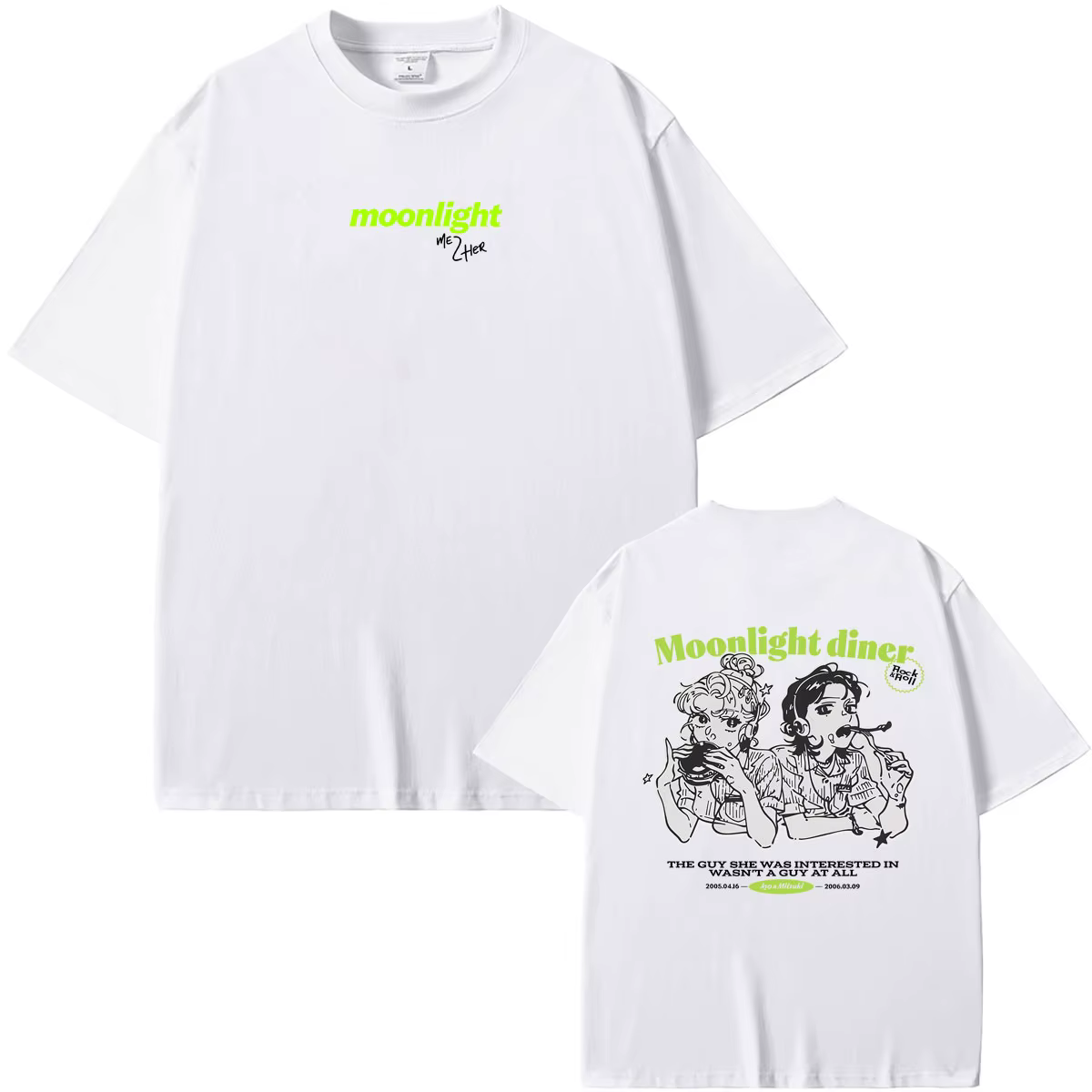 T-shirt décontracté surdimensionné à col rond pour hommes et femmes