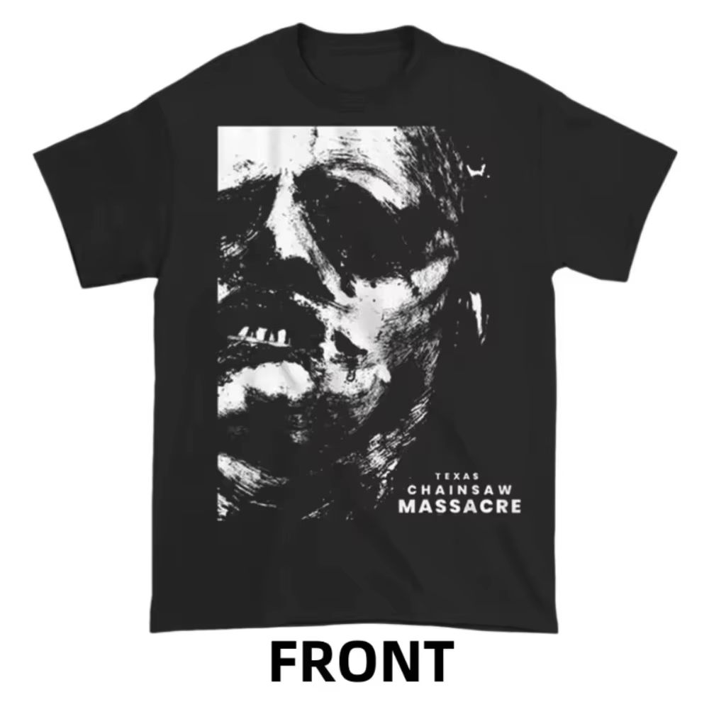 Texas Chainsaw Massacre T-shirt imprimé graphique col rond coupe ample à la mode