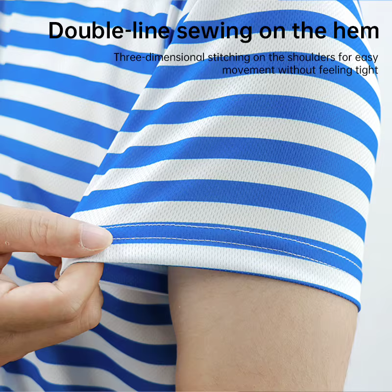 T-shirt breton à manches courtes pour hommes