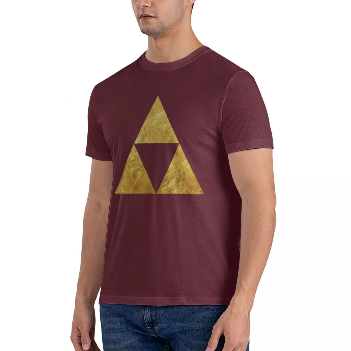 Or Triforce Symdangers T-shirt helpda pour hommes Économie en coton grande taille à manches courtes pour hommes O-Neck Vêtements d'été Y-S-6XL