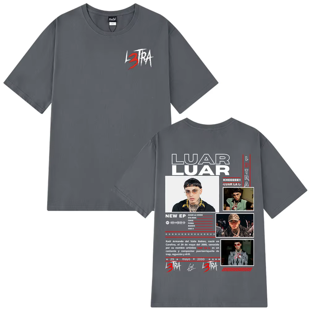 Rappeur Lune La L 2025 Album L3TRA T-shirts hommes femmes Hip Hop mode manches courtes