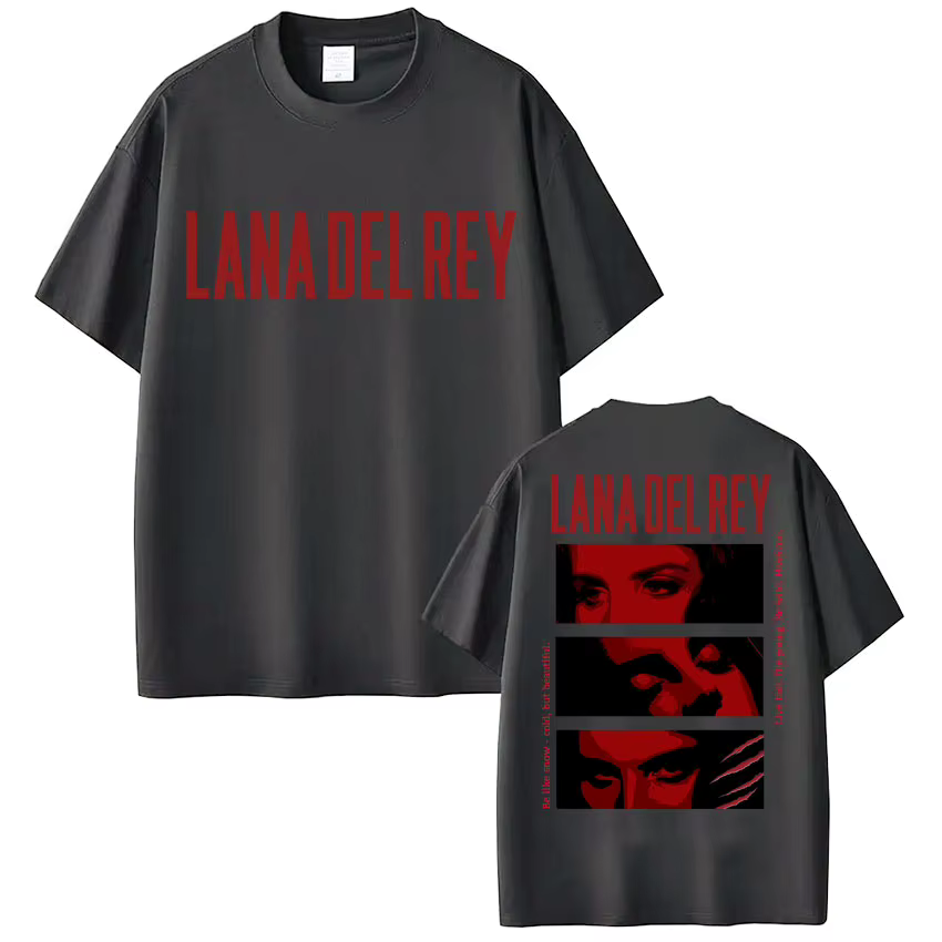 Chanteur Lana Del Rey graphique t-shirt hommes femmes mode Hip Hop 90s Vintage T-Shirts surdimensionné coton