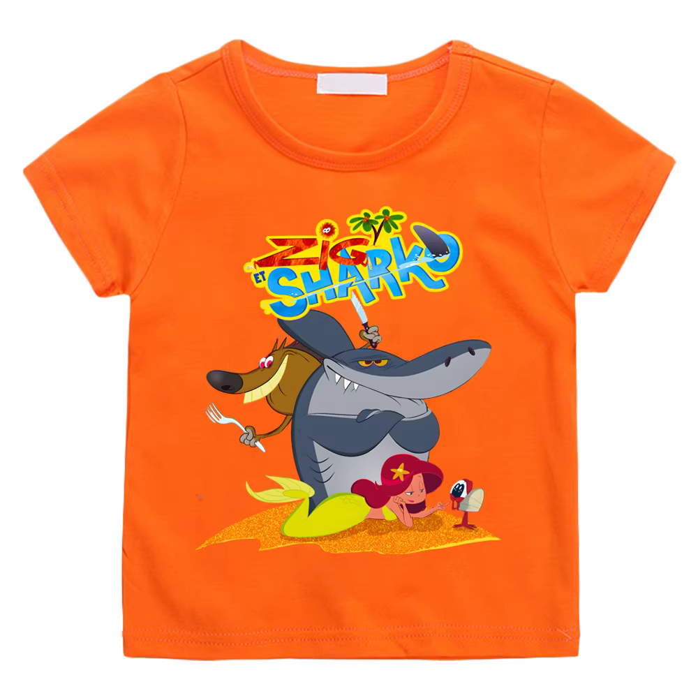 Zig et Sharko dessin animé imprimé 100 % coton t-shirt 2025NEW