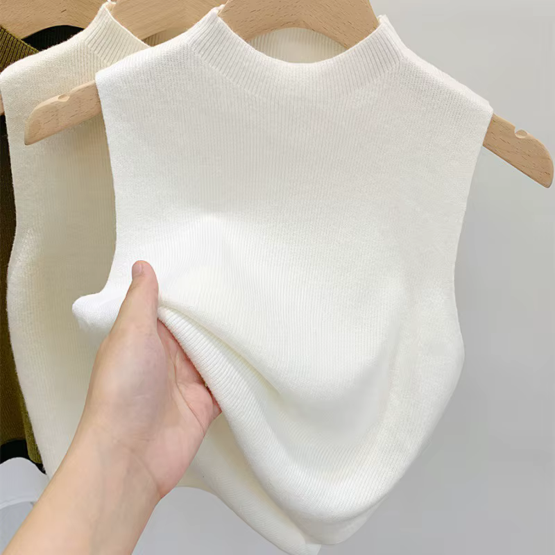 1 pièces printemps été femmes tricoté débardeurs fille mince hauts basique décontracté
