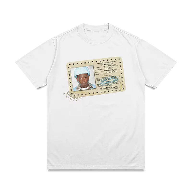 Nouveaux T-shirts de Skateboard et images de carte d'identité imprimées en pur coton pour garçons
