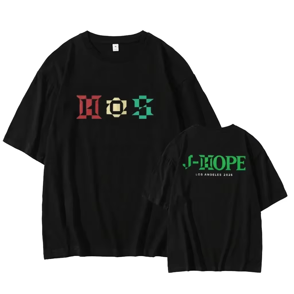 Hope on The Stage Street Kpop Fan Top Hommes Femmes T-Shirt J-HOPE LA World Tour Happy JIN Imprimé graphique O-cou Été