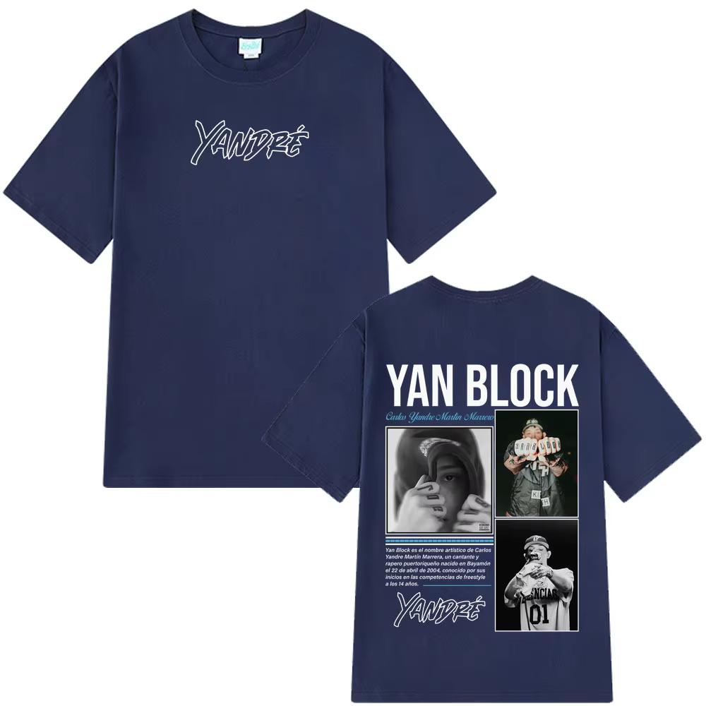 Rappeur Yan Block Album 2025 T-shirt graphique hommes femmes mode T-shirts décontracté coton surdimensionné Hip-hop