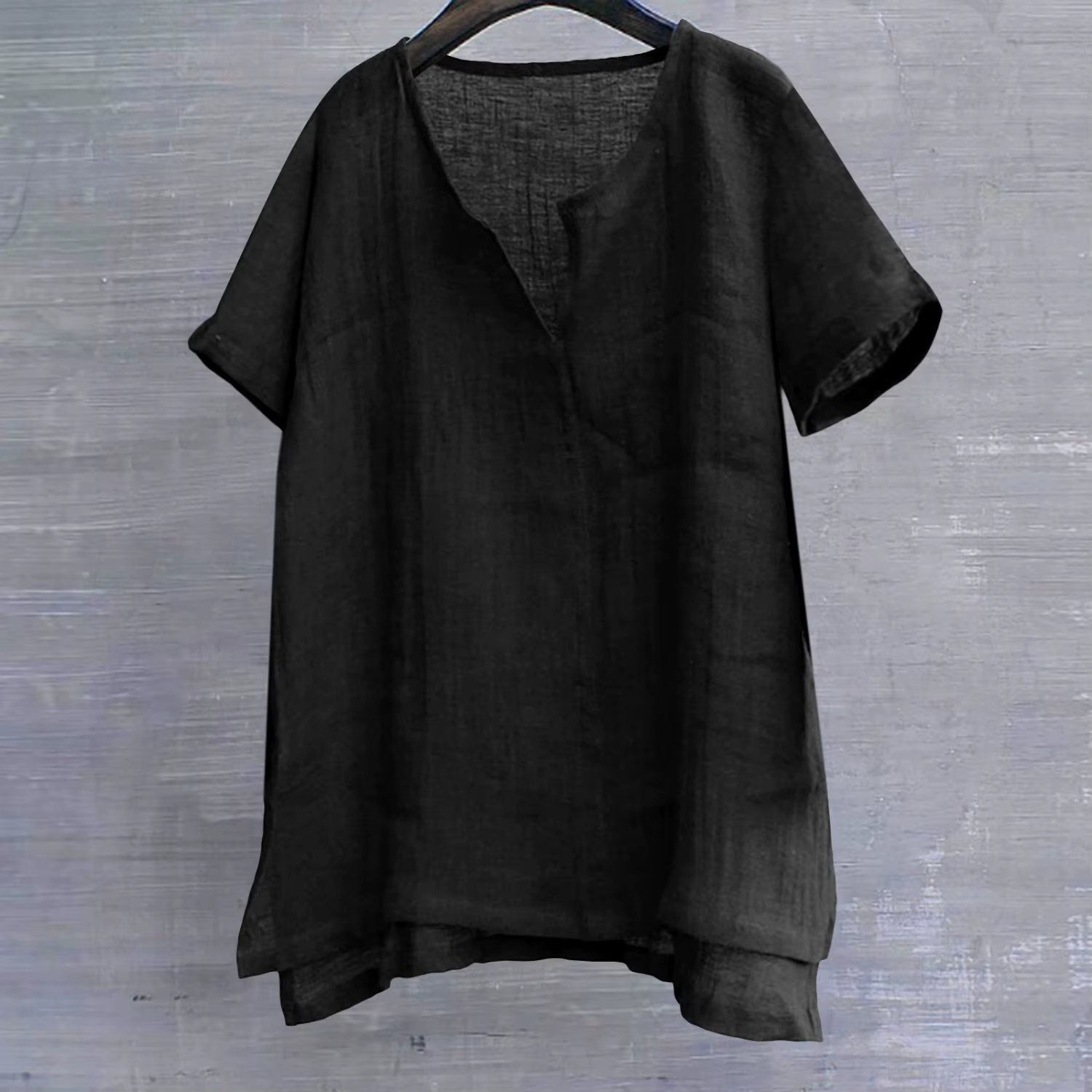Chemise homme 2026 décontractée été nouvelle en coton et lin à manches courtes couleur unie simple