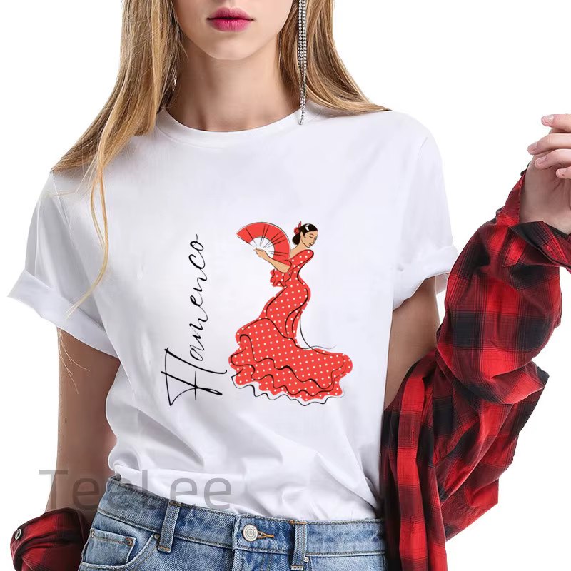 Tendances de T-shirt flamenco pour vêtements pour femmes