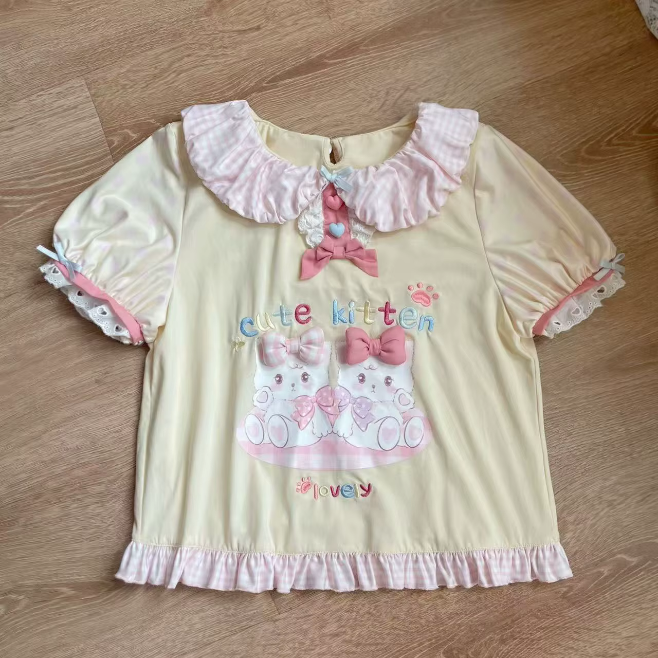 Japonais Kawaii t-shits femmes décontracté Y2K haut court doux Lolita t-shirts conception pour filles vêtements à
