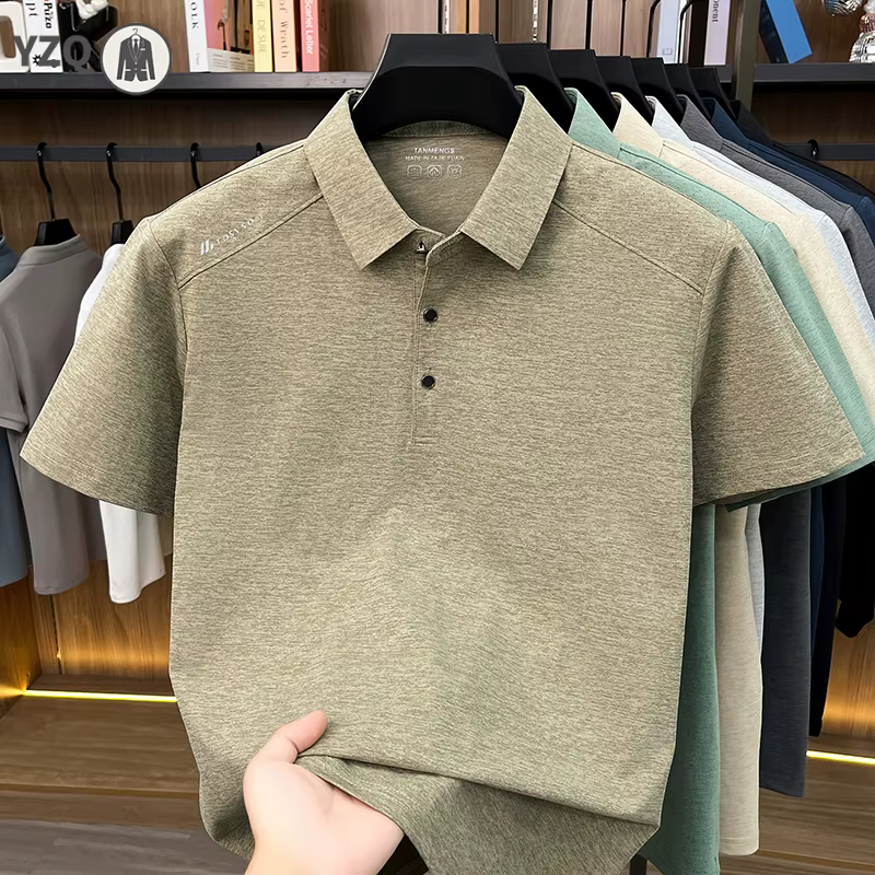 Polo basique pour homme avec col et boutons