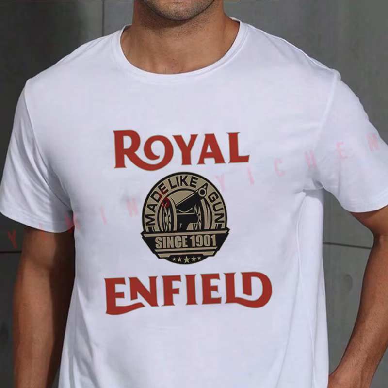 T-shirt de moto Royal Enfield pour homme, décontracté, confortable, à manches courtes, pour l'été
