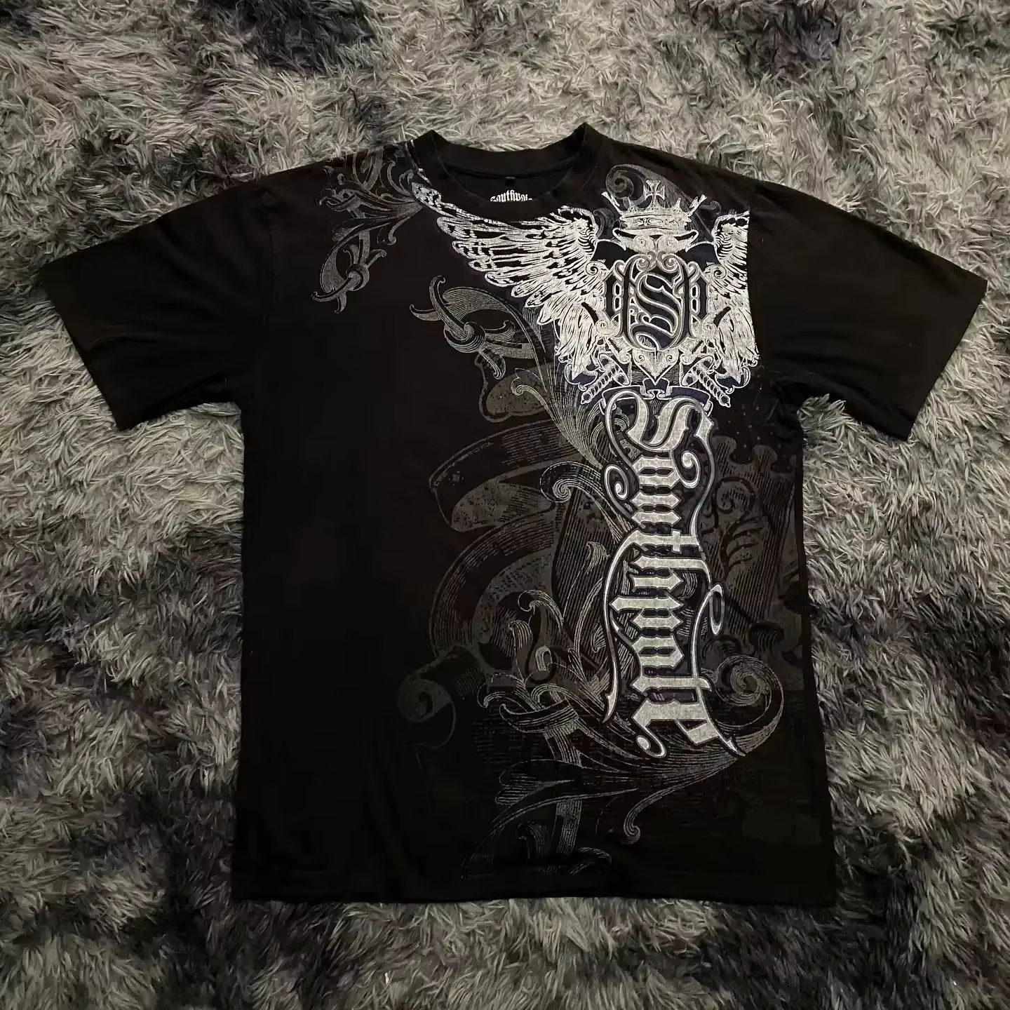 Classique Y2K Style gothique T-shirt imprimé surdimensionné