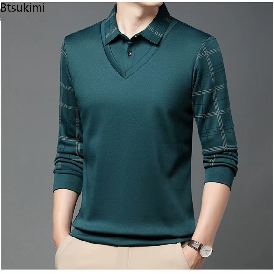 Nouveaux Polos Homme Printemps-Automne à Manches Longues