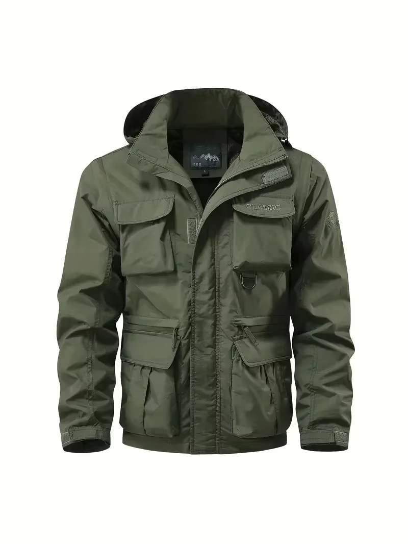 Veste à capuche imperméable et détachable pour hommes