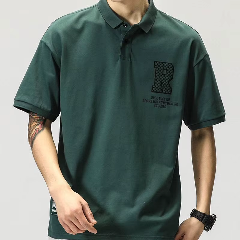 T-shirts amples avec lettres rétro américaines