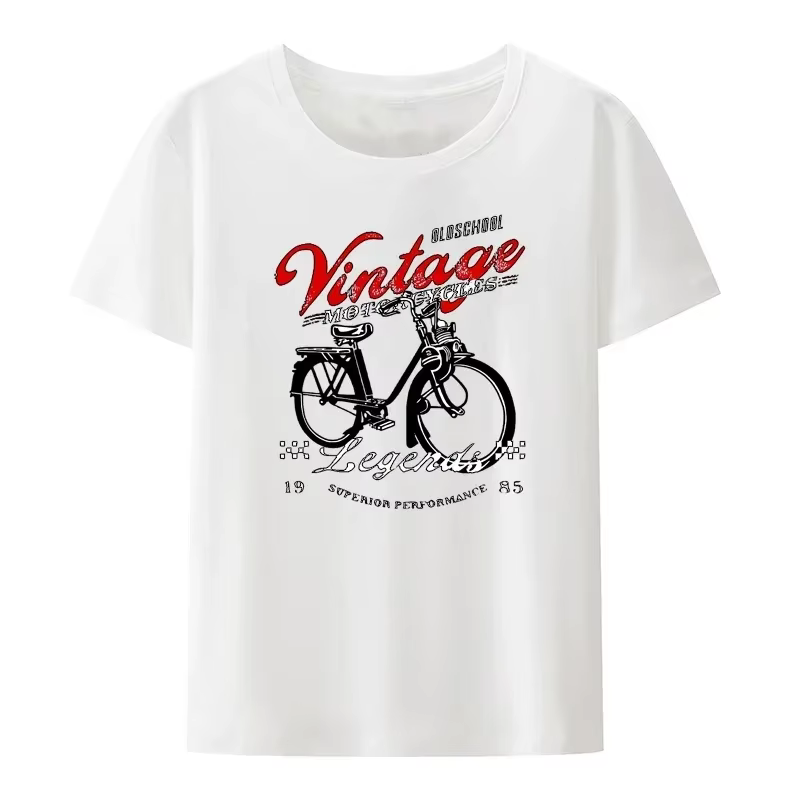 T-shirt unisexe à manches courtes Velo Solex Bike Print pour hommes et femmes