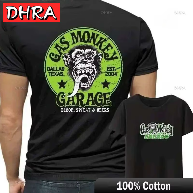 T-shirts en coton pour hommes Gas Monkeys Garage Piston