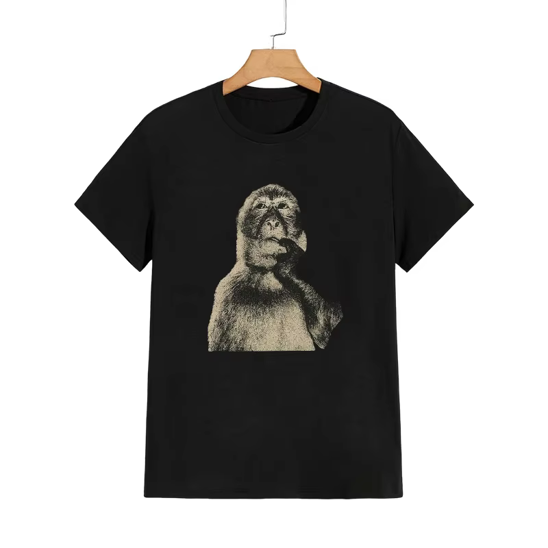 Drôle singe hommes T-shirt printemps été quotidien décontracté mode à manches courtes haut col en o Streetwear mâle maison en plein air confort hauts