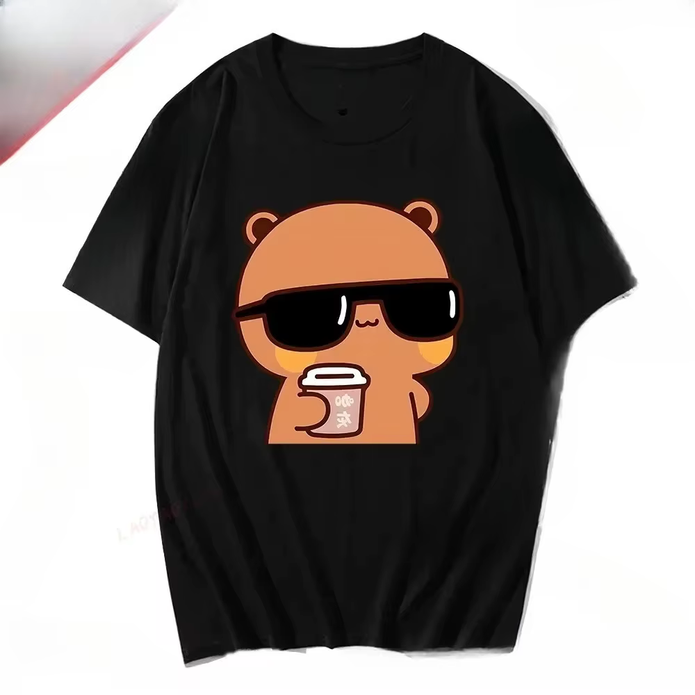T-shirt pour couple avec motif de dessin animé mignon