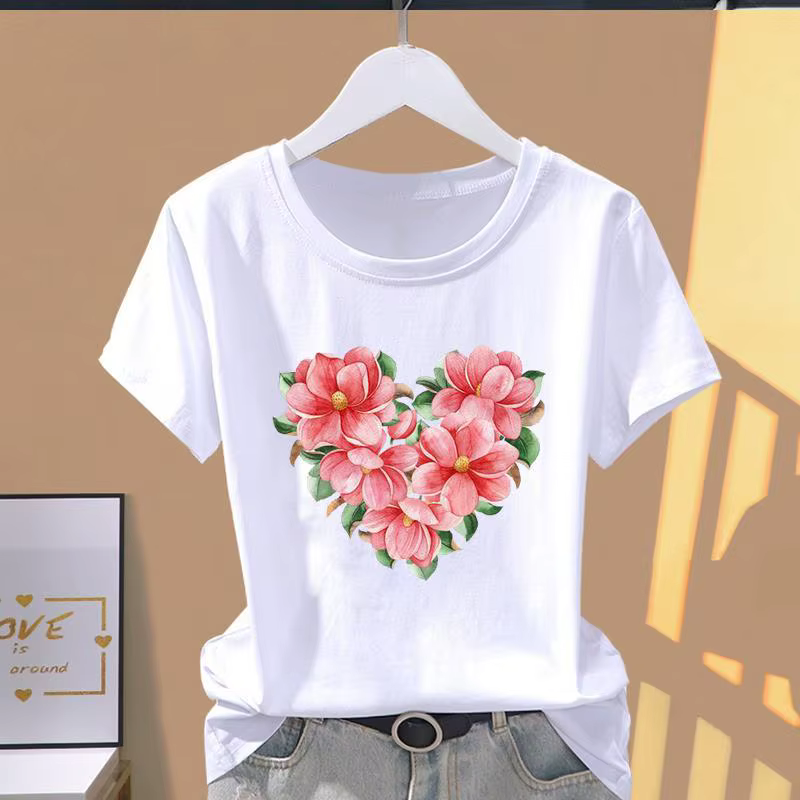 Nouveau T-shirt décontracté à manches courtes pour femme
