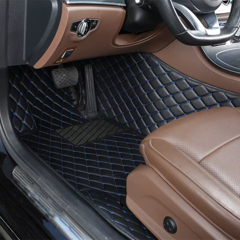 Tapis de sol de voiture en cuir pour Volkswagen Polo 6r 2019 2020 2021, pour hommes et femmes, diamant personnalisé, antidérapant, intérieur de luxe, 1 pièce, accessoire automobile