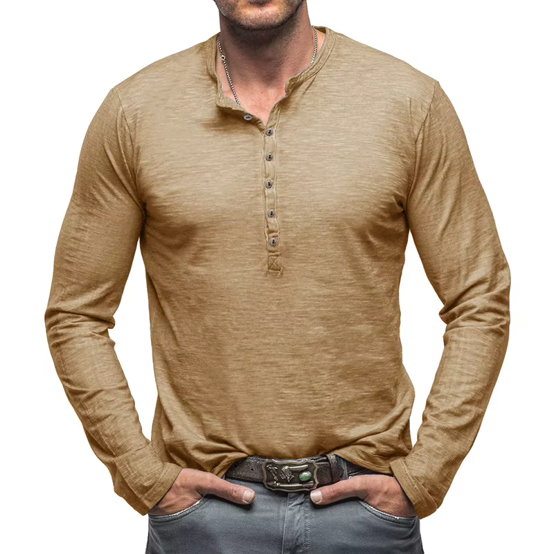 Henley – chemise à manches longues pour hommes