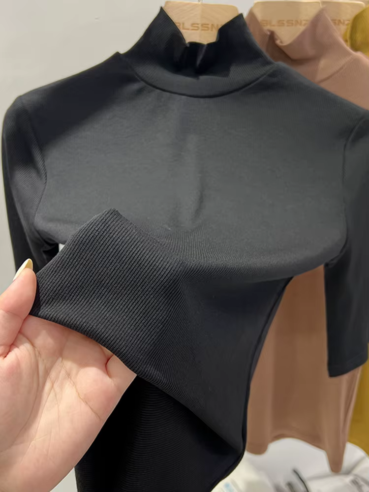 T-shirt basique femme 2026 à col roulé
