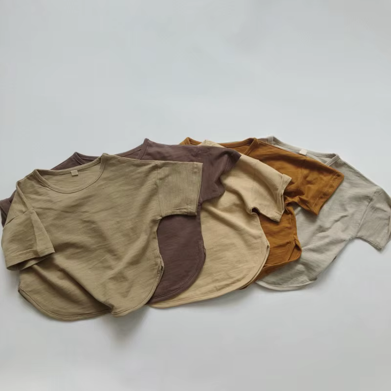 1-7T 100% coton bébé t-shirt enfant en bas âge t-shirt garçon fille vêtements à manches courtes basique t-shirt haut décontracté ample t-shirt pour les enfants