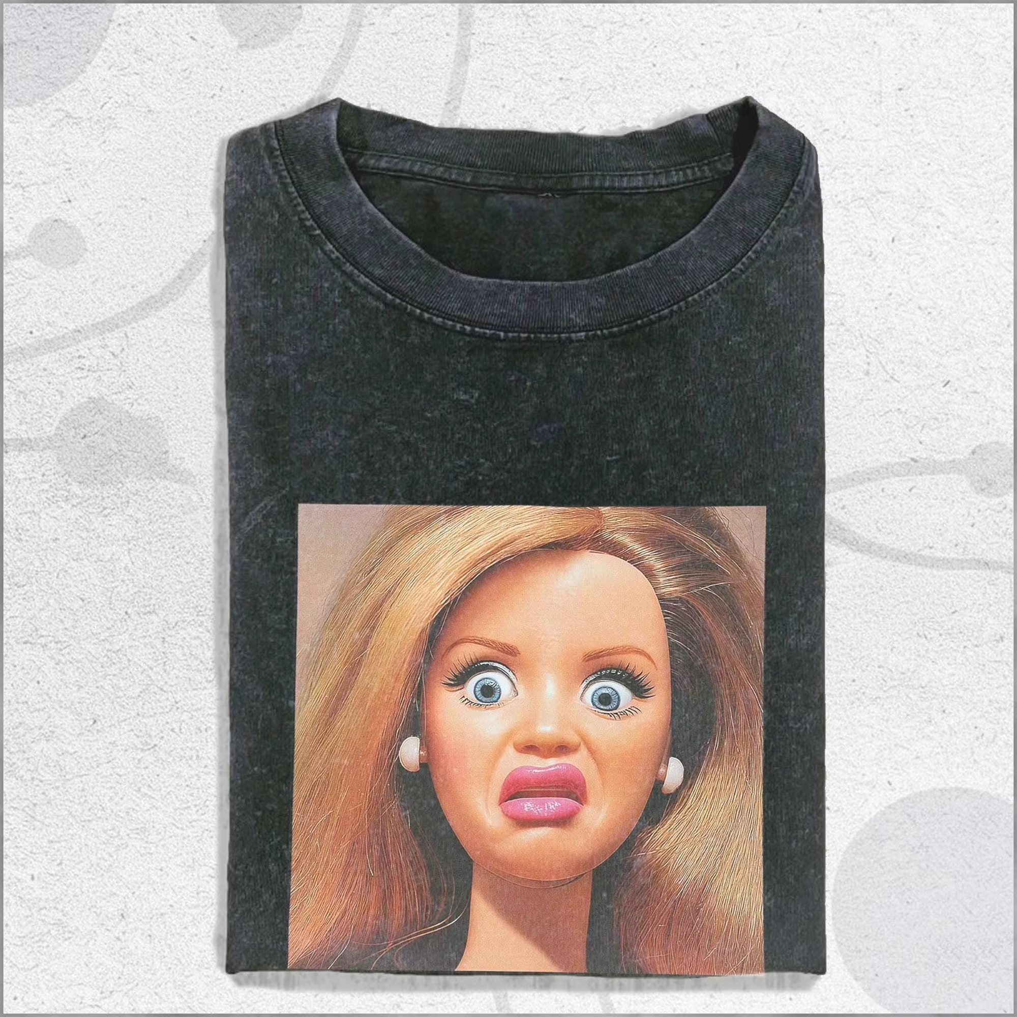 T-shirt drôle imprimé poupée en coton pour hommes et femmes