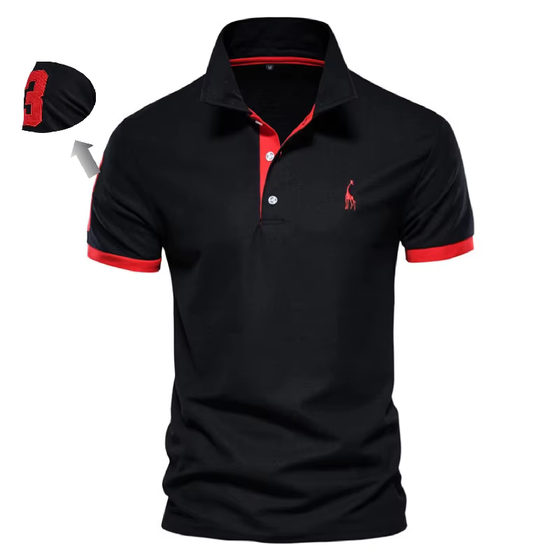 AIOPESON brodé 35% coton polo homme décontracté couleur unie Slim Fit