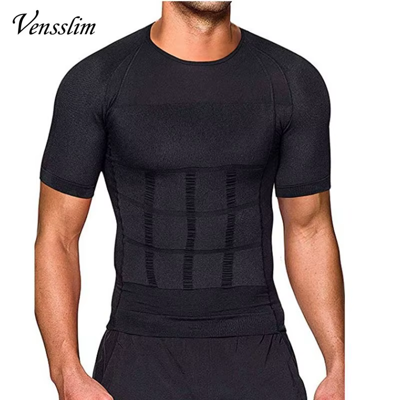 Compression minceur T-shirt hommes corps Shaper taille formateur Fitness gilet gros brûler poitrine mince chemise perte de poids shapewear