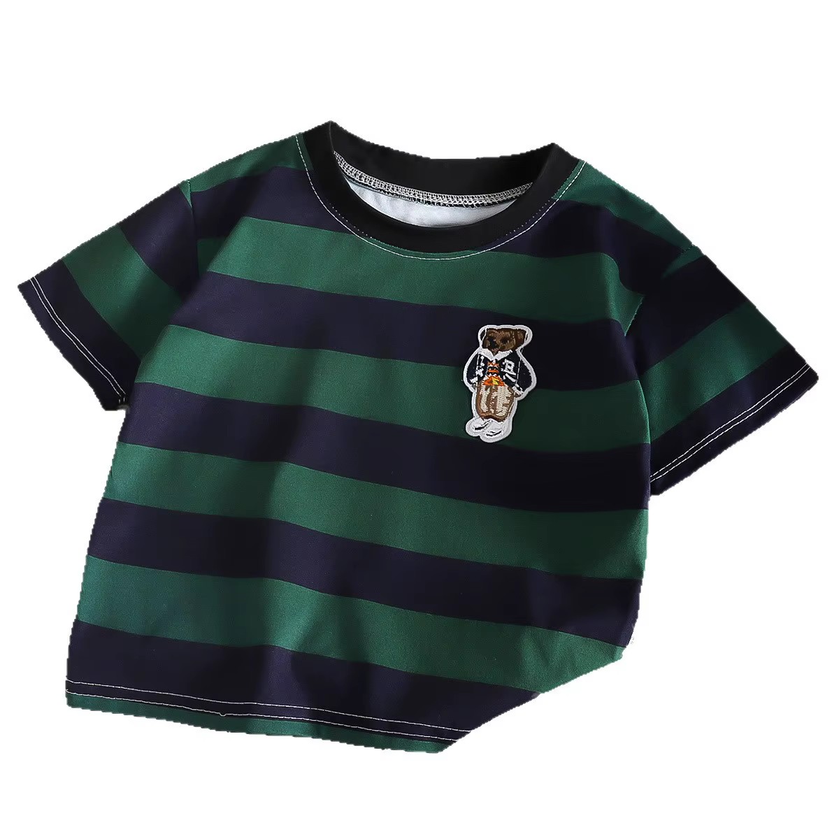 Tops à col rond pour garçons et filles