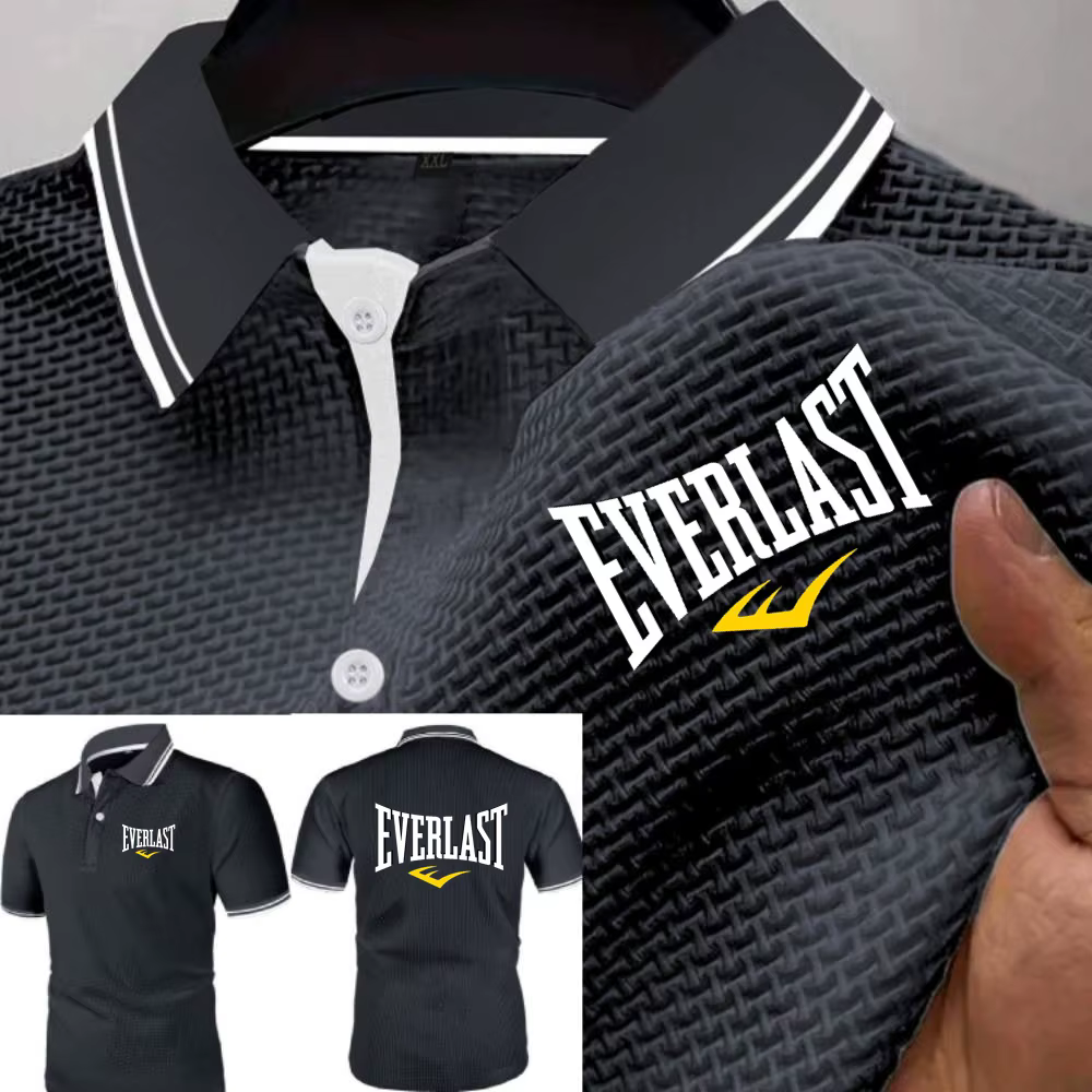 Hommes polos Everlast Polo été glace soie Cool coupe ajustée maille t-shirts doux