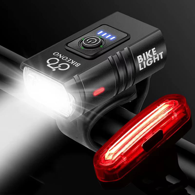 Lampe de vélo avant et arrière T6 LED, lampe frontale et arrière pour VTT, phare de vélo, lampe torche pour cyclisme et trottinette
