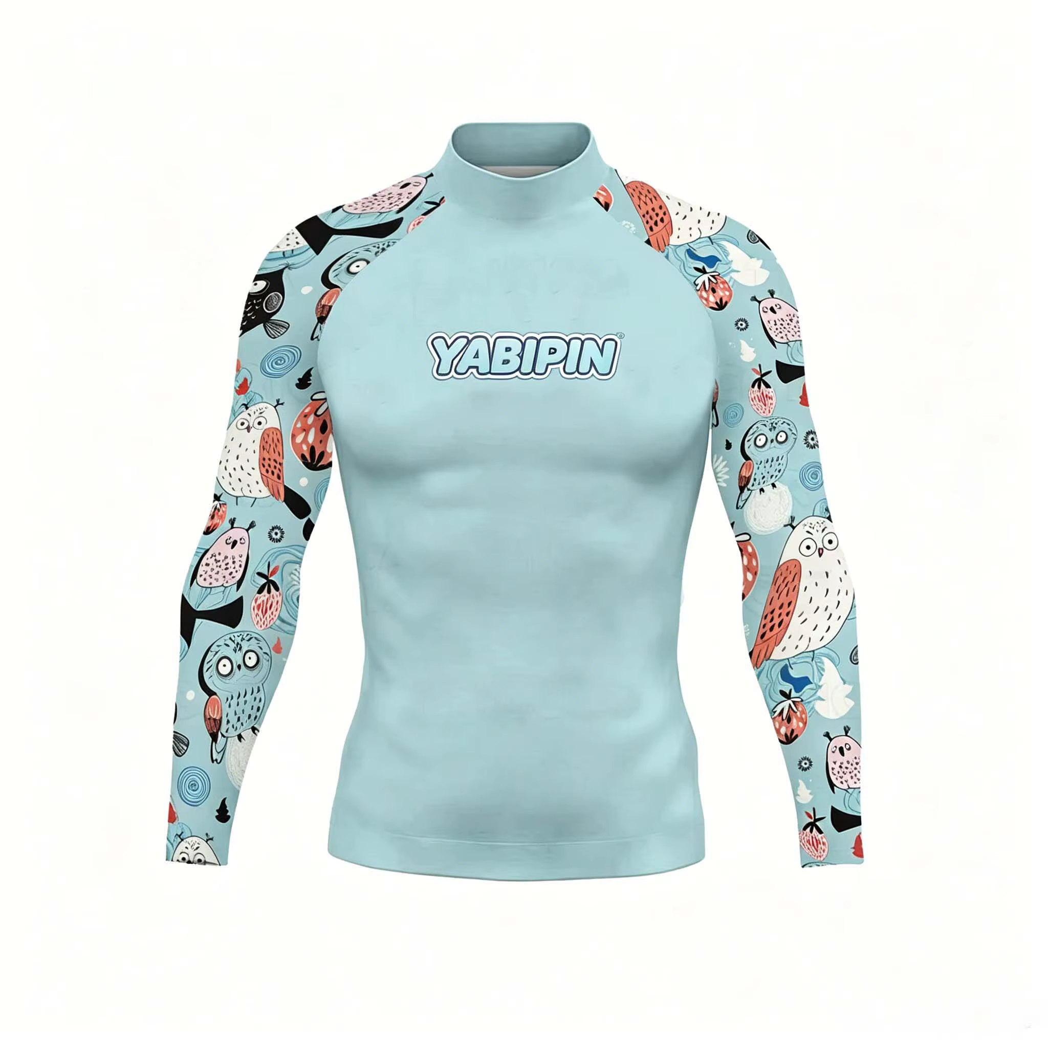 Rashguard à manches longues à séchage rapide pour homme avec col montant – T-shirt de plage anti-UV