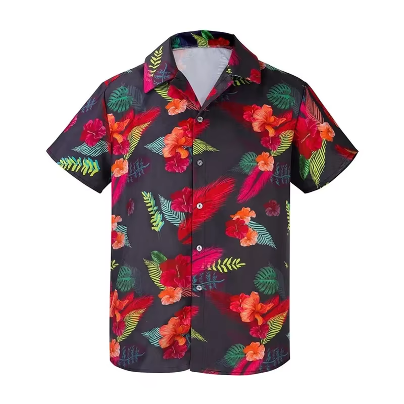 Chemise hawaïenne imprimée en 3D pour hommes