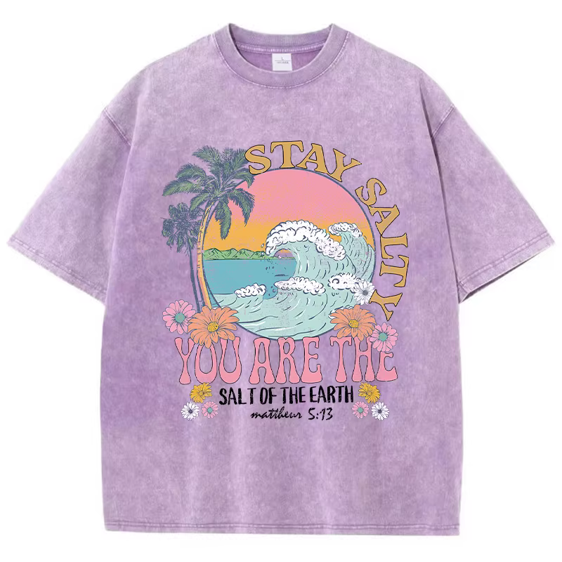 Restez salé vous êtes le sel de la terre femme T-Shirt rue respirant T-Shirts col rond Cool manches courtes Simple