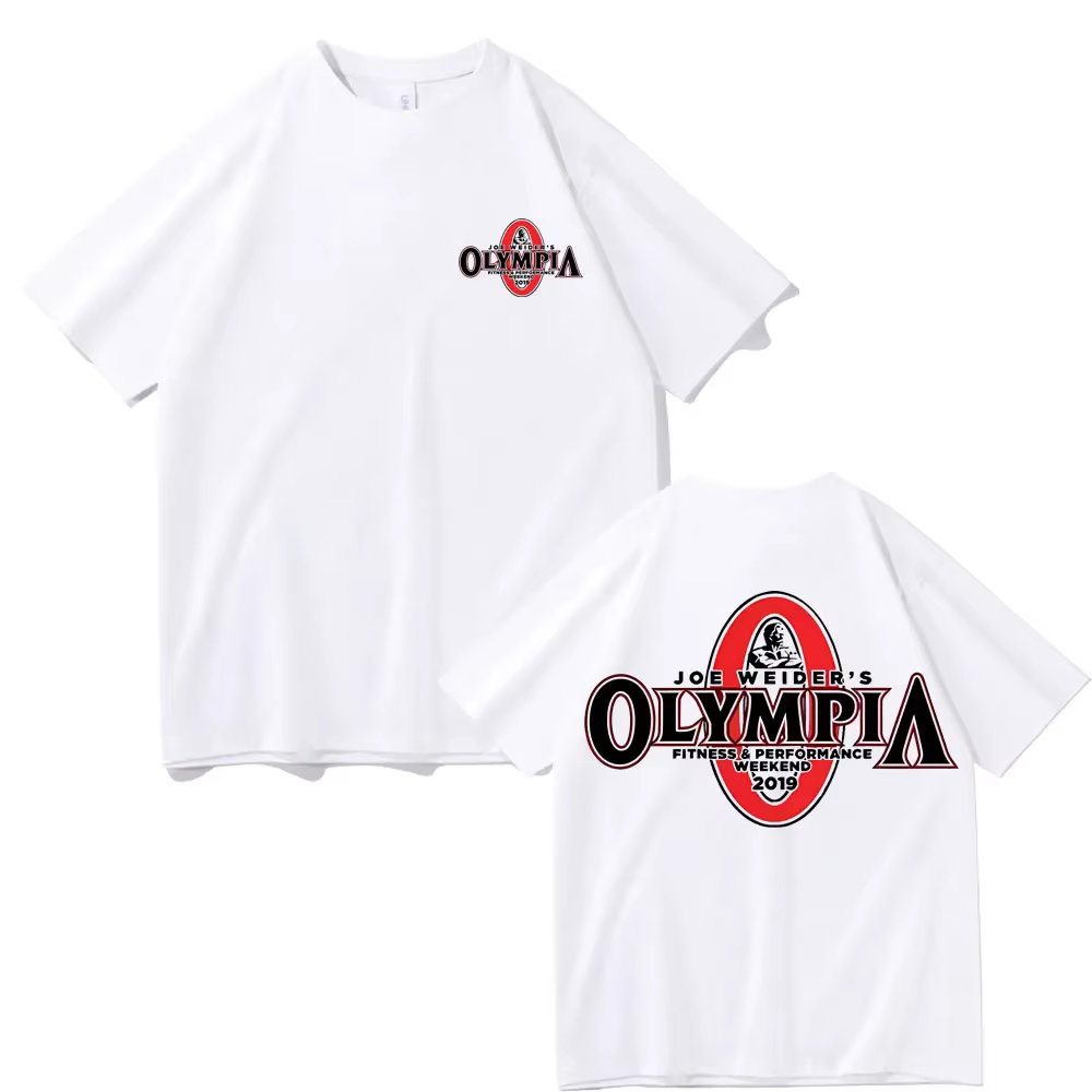 T-shirt à col rond avec motif inspiré de Fitness - Olympia