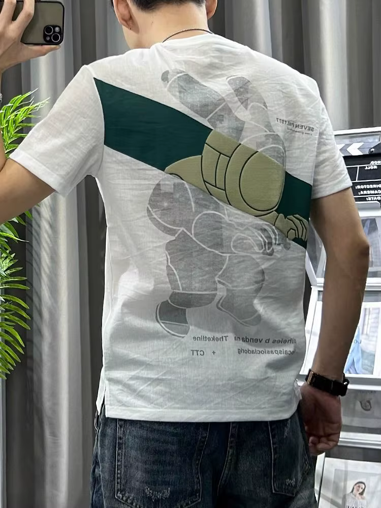 T-shirt en Lin Blanc pour Homme