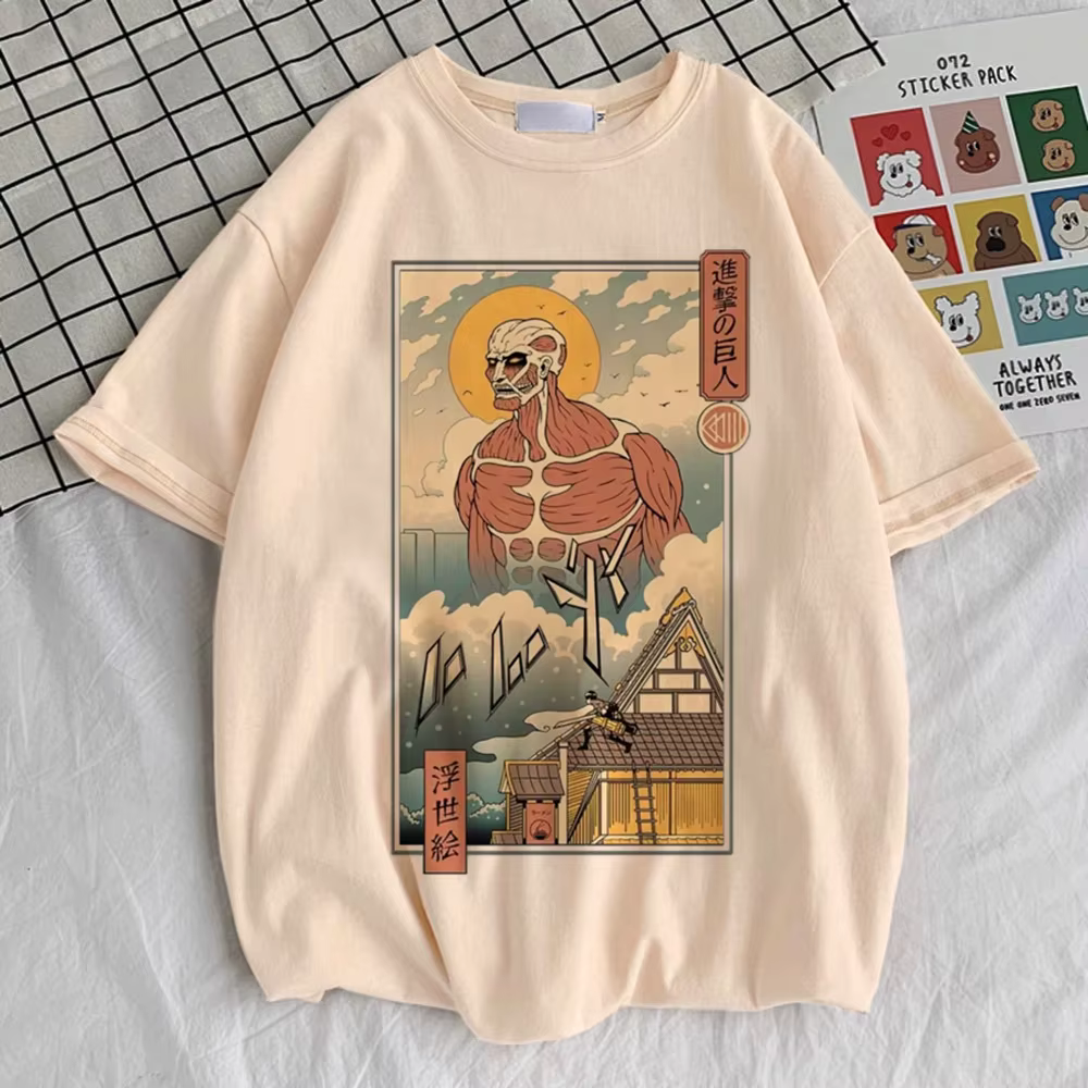 Attaque sur Titan t-shirt fille Vintage Pop Culture confortable numérique top t-shirts streetwear années 2000 anime