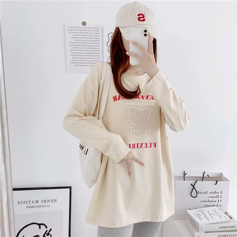 Adorable dessin animé lapin ours bébé maternité t-shirt Super doux confortable chemise de grossesse printemps/été mignon haut ample pour les mamans